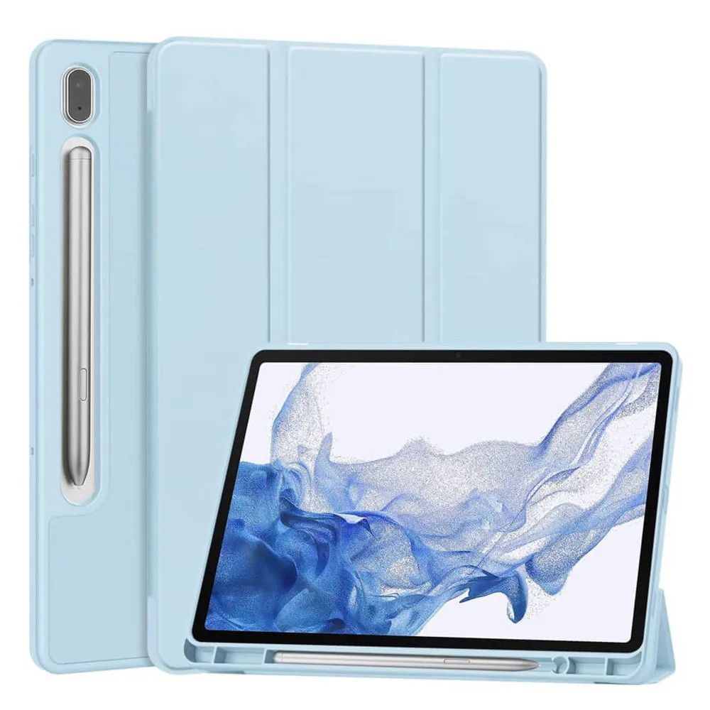 Custodia per Samsung Galaxy Tab S11 Ultra, Techsuit, Flex Trifold, Blu - immagine 1