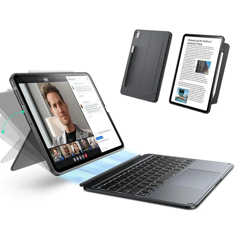 Custodia con Tastiera per Apple iPad Air 11 (2026) / iPad Air 11 (2025) / Air 11 (2024) / Air (2022) / Air (2020), ESR, Shift, Grigio - immagine 1