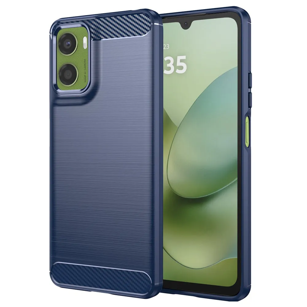 Custodia per Motorola Moto G06 Power / G06, Techsuit, Carbonio, Blu - immagine 1