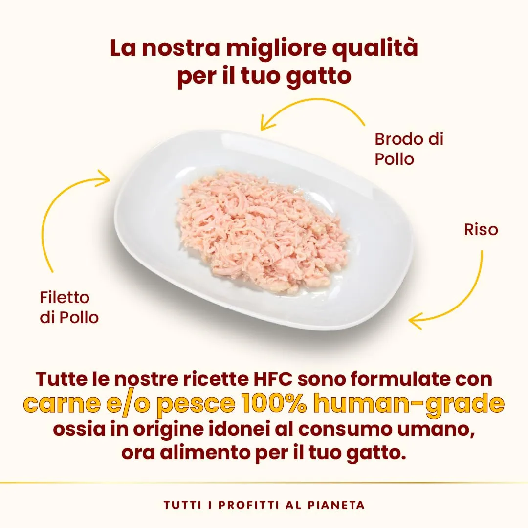 Almo Nature HFC Natural, Alimento Umido per Gatti - Filetto di Pollo, Human Grade, Gluten Free, Monoproteico, 55g, Confezione da 24 - immagine 3