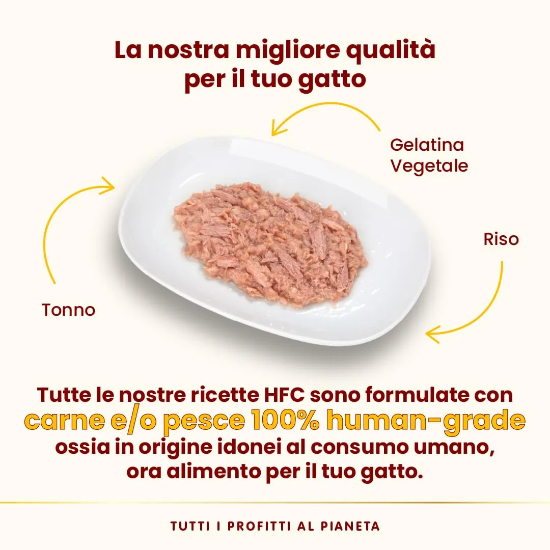 Almo Nature HFC Jelly - Alimento Umido per Gatti Adulti - Tonno - Human-Grade, Gluten-Free, Monoproteico - 55g (Confezione da 24) - immagine 3