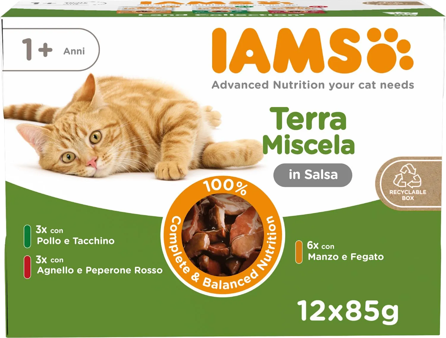 IAMS Delights Land Collection Cibo Umido per Gatti in Salsa, 12 x 85 g - immagine 1
