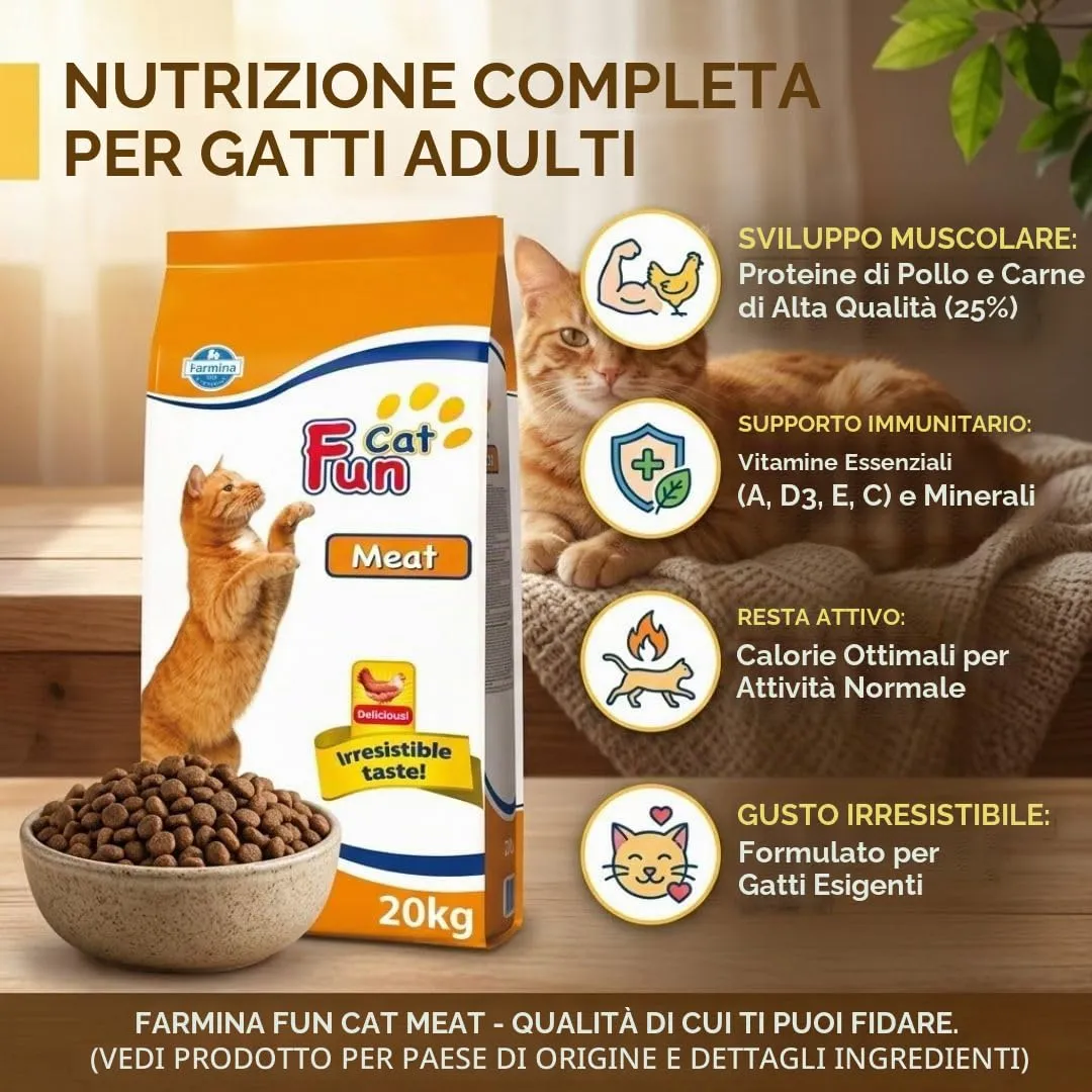 Farmina Fun Cat - Cibo Secco Per Gatti, Confezione Da 20 Kg - immagine 2