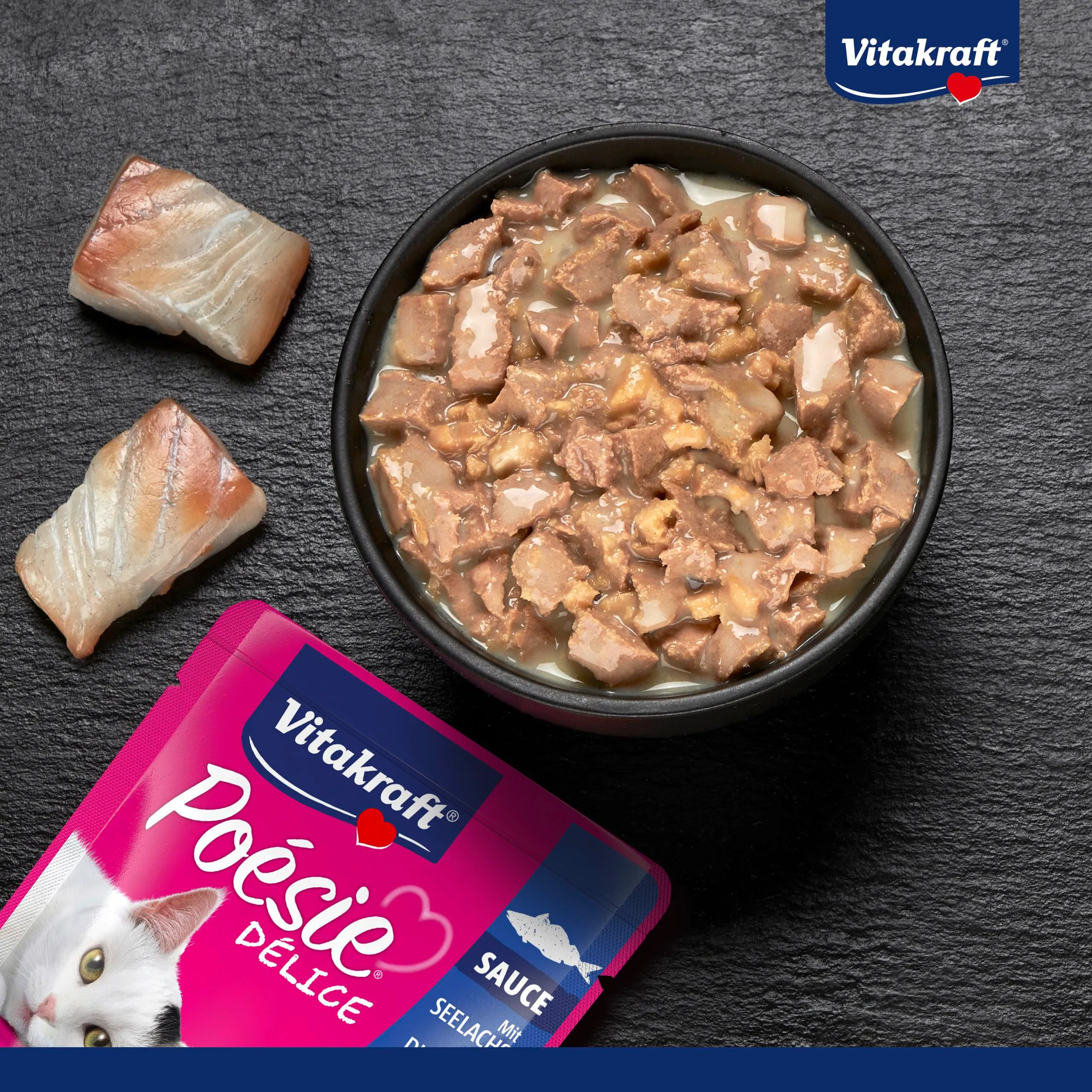 Vitakraft Poésie Délice, alimento umido gatto, alimento umido gatto in salsa, con merluzzo carbonaro, confezione scorta, senza l'aggiunta di zuccheri e cereali (23x 85g) - immagine 4