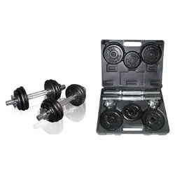 Set manubrio 2pz (15 Kg) con valigetta pesi Nero e Cromo VAL15DGN - immagine 1