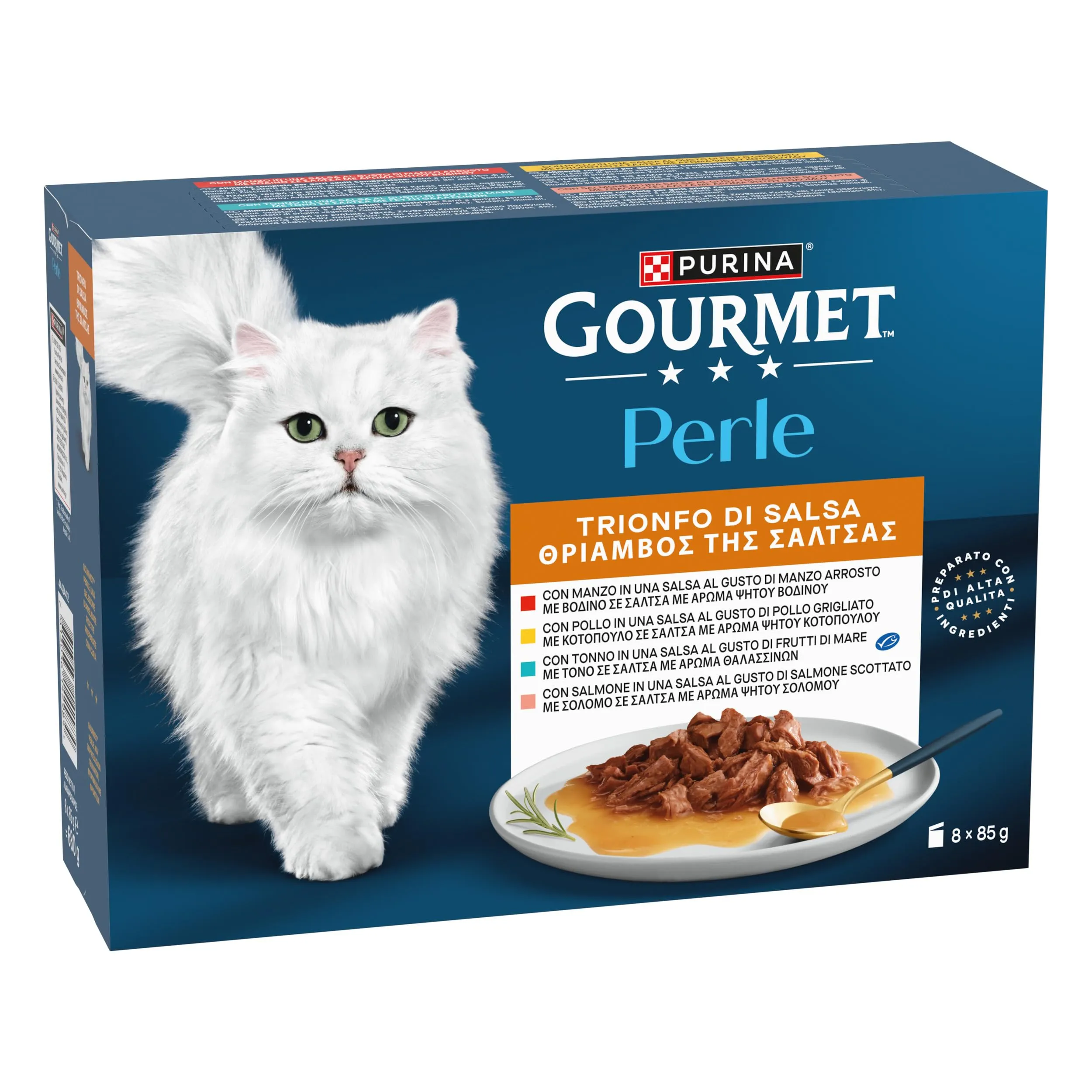 GOURMET Perle Trionfo di Salsa, Cibo Umido per Gatti, 80 Bustine da 85g - immagine 4