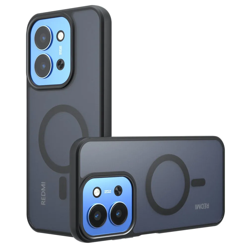 Custodia MagSafe per Xiaomi Redmi 15C 5G / 15C 4G, Techsuit, PureFrost, Nera Satinata - immagine 1