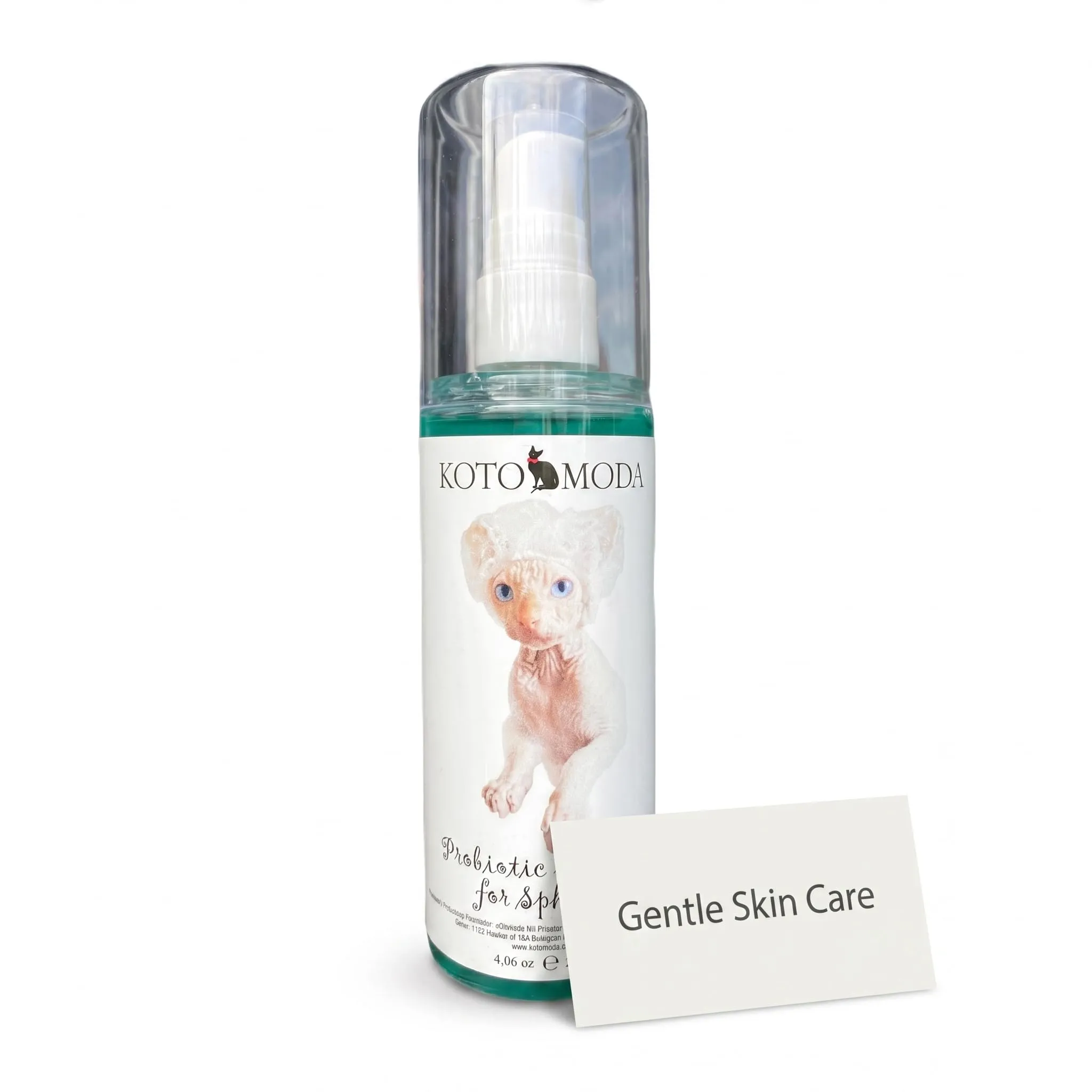 Kotomoda Shampoo Probiotico per Gatti Sphynx, Detergente delicato non profumato per razze nude e a pelo corto, Formula a pH bilanciato idratante per pelle sensibile, 120 ml / 4,06 fl oz - immagine 2