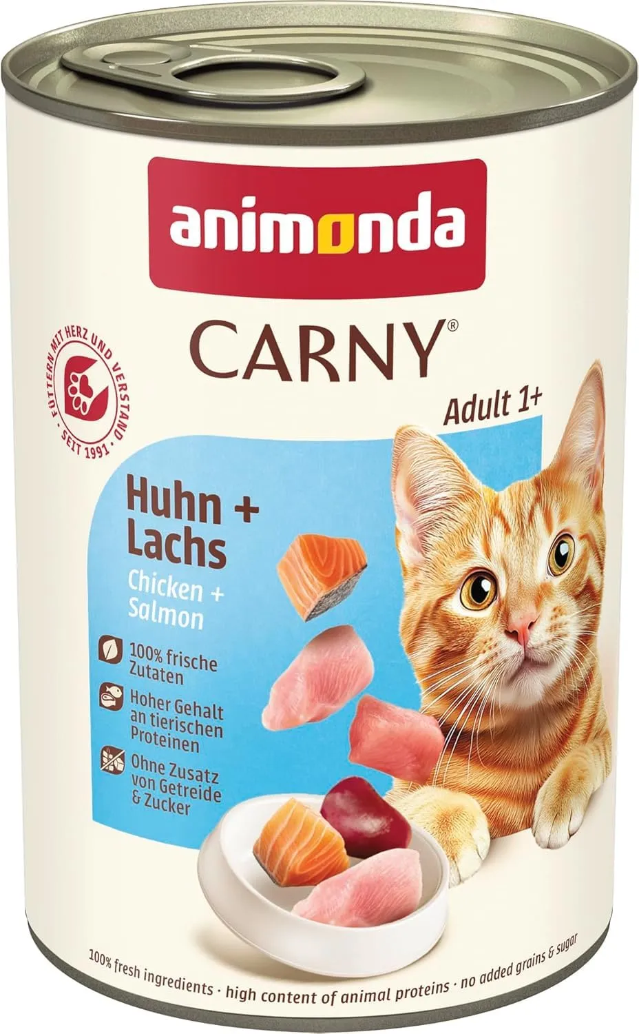animonda Carny Adult, cibo umido per gatti, Pollo + Salmone 6 x 400 g - immagine 1