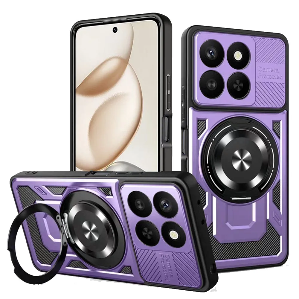 Custodia per Honor 400 Smart 4G / X7d 4G / 400 Smart 5G, Techsuit, RuggedCam, Viola - immagine 1