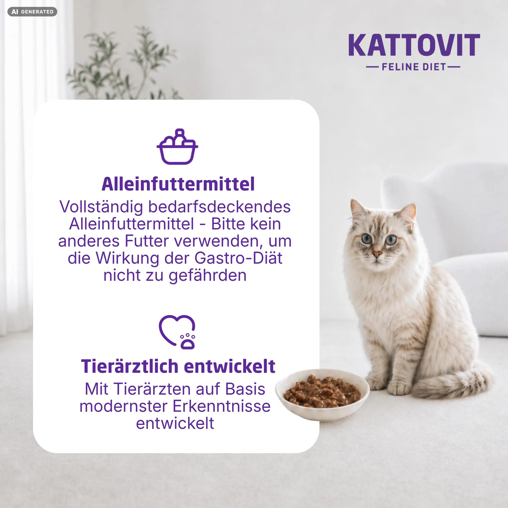 Kattovit Gastro Multipack | 12 x 85 g | Alimento dietetico completo per gatti con 4 gusti diversi in busta fresca | Per problemi gastro-intestinali - immagine 4