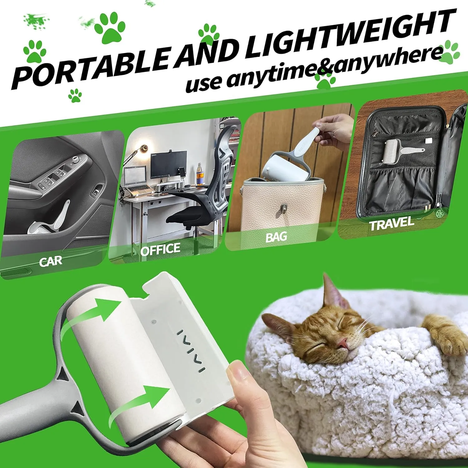 Nuage Foyer - Rullo per pelucchi, adesivo extra, 300 fogli (1 manico, 5 ricariche) per peli di animali domestici, vestiti, mobili e tappeti - immagine 4