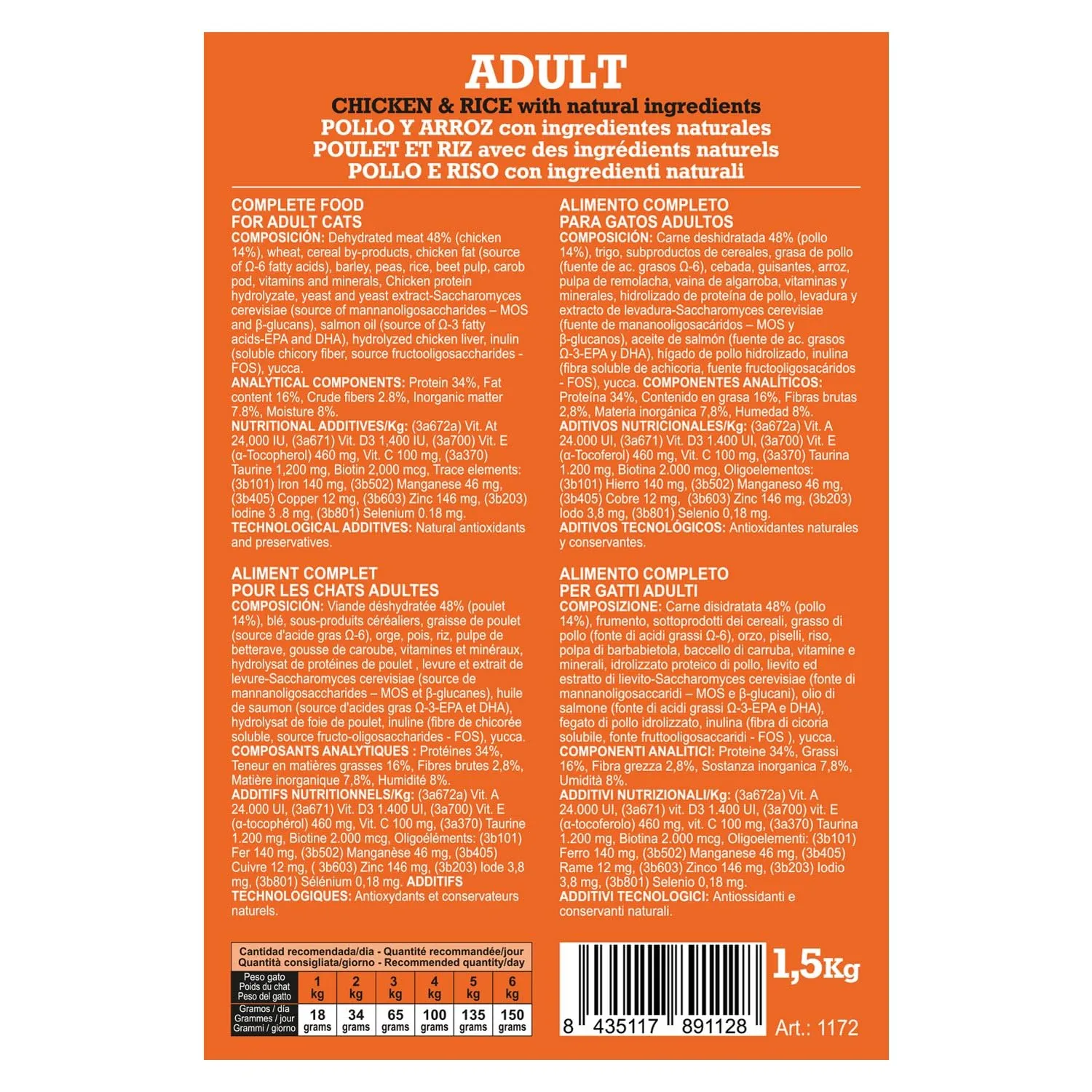 Arquivet-Original - Adult - Cibo per gatti - Pollo e riso - 1,5 Kg - immagine 4