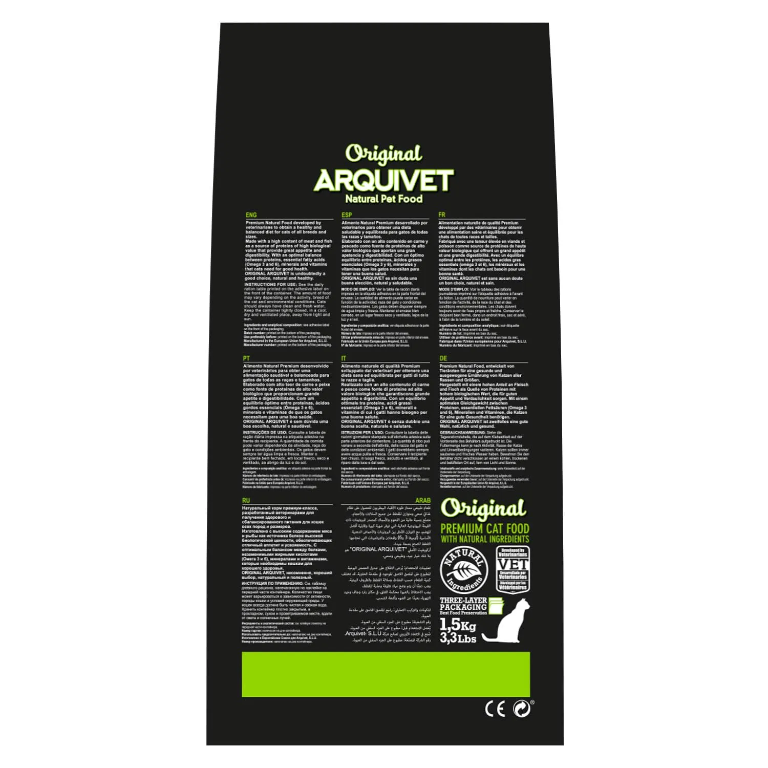 Arquivet-Original - Adult - Cibo per gatti - Pollo e riso - 1,5 Kg - immagine 7