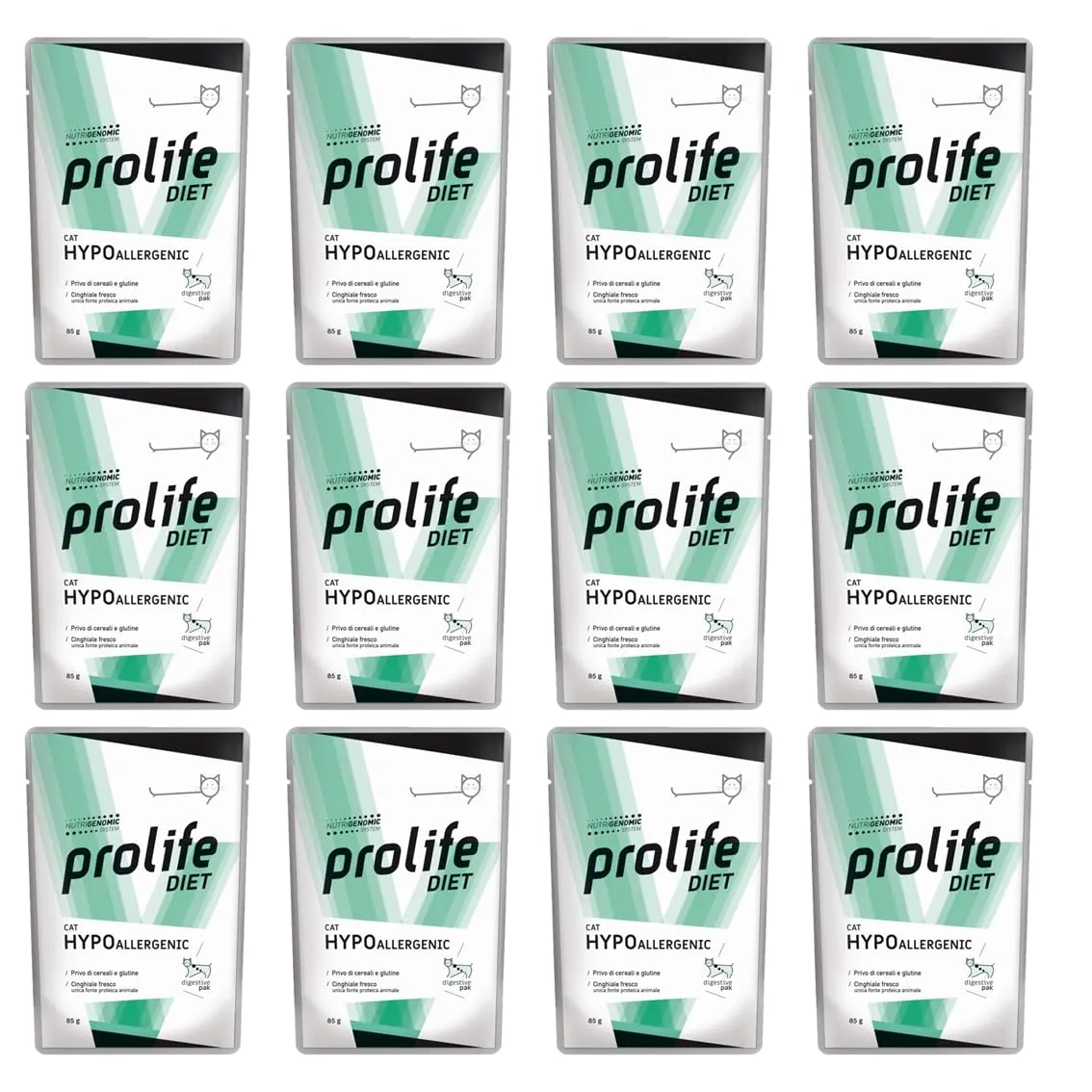Prolife Cat Umido Hypoallergenic per Gatti - Offerta 12 Bustine - Patè al Cinghiale - 85 Gr - immagine 1