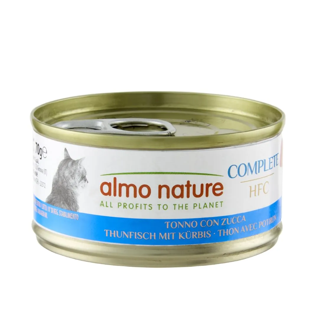 Almo Nature HFC Complete, Alimento Umido per Gatti Adulti - Tonno con Zucca, Senza Glutine- 70g, Confezione da 24 - immagine 1