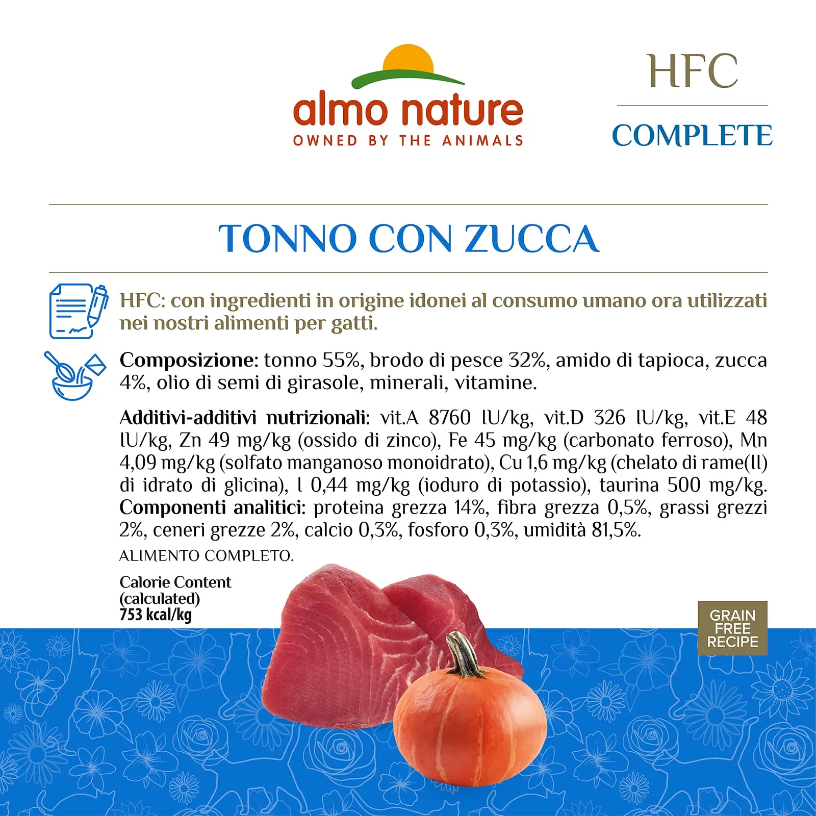 Almo Nature HFC Complete, Alimento Umido per Gatti Adulti - Tonno con Zucca, Senza Glutine- 70g, Confezione da 24 - immagine 8