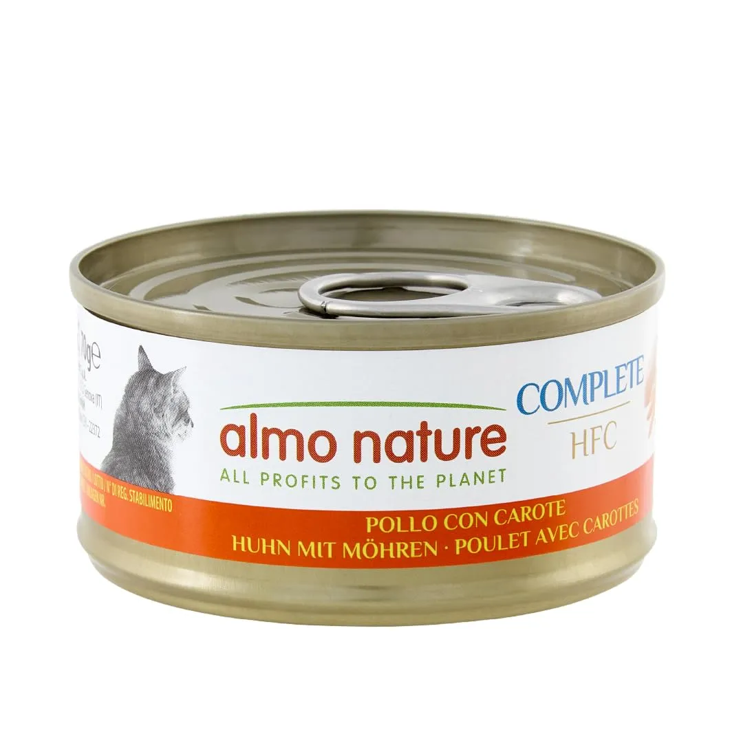 Almo Nature HFC Complete, Alimento Umido per Gatti Adulti - Pollo con Carote, Monoproteico - 70g, Confezione da 24 - immagine 1