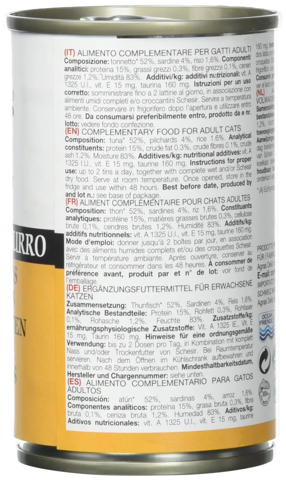 Schesir, Cibo Umido per Gatti Adulti al Gusto Tonnetto con Pesce Azzurro Preparato in Morbida Gelatina - Totale 0,84Kg (6 Lattine da 140G) - immagine 2