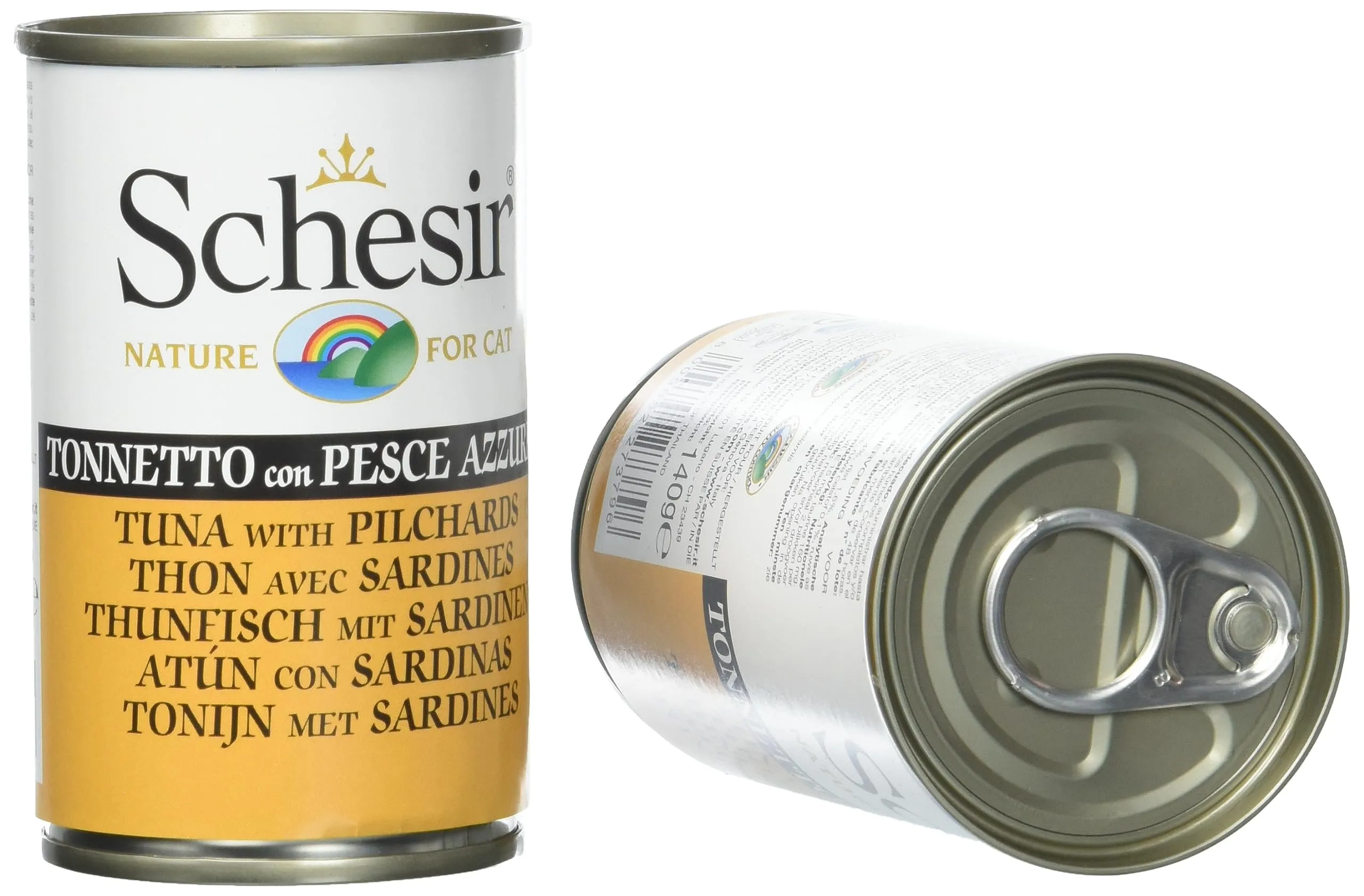 Schesir, Cibo Umido per Gatti Adulti al Gusto Tonnetto con Pesce Azzurro Preparato in Morbida Gelatina - Totale 0,84Kg (6 Lattine da 140G) - immagine 4