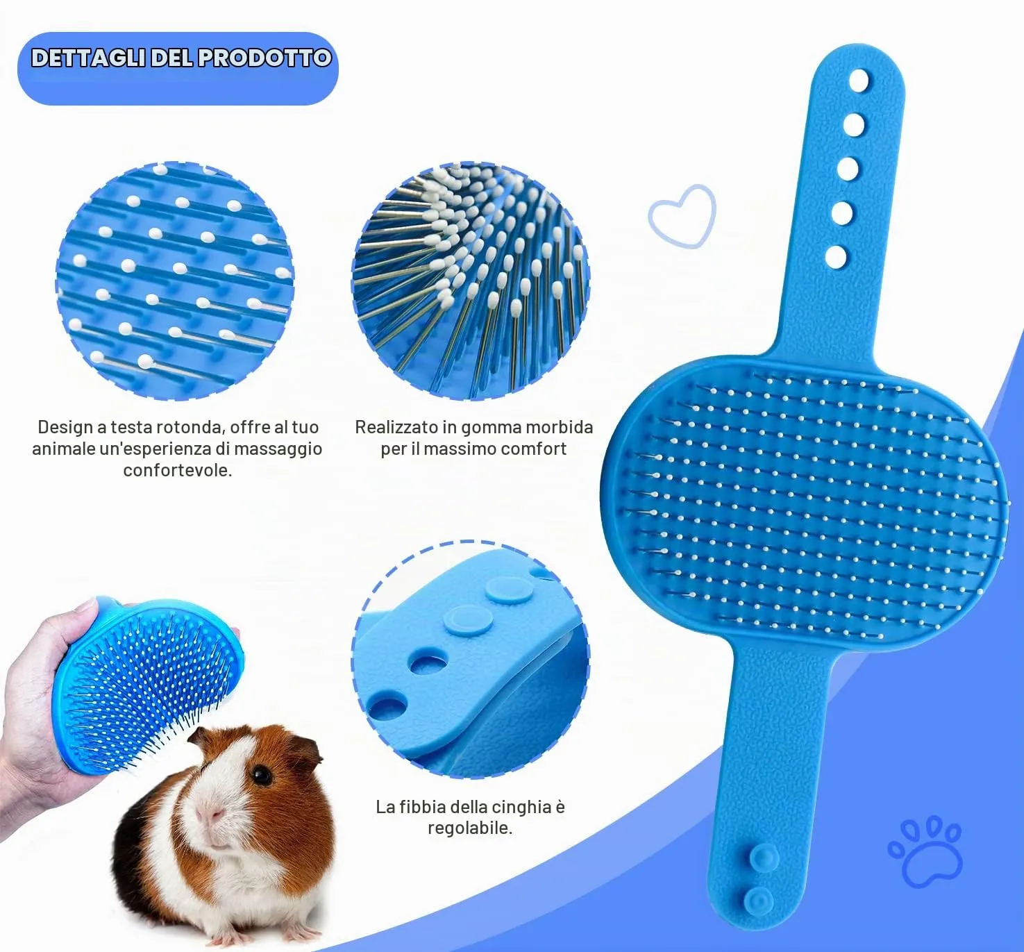 Kit per la toelettatura di conigli, con spazzola per coniglio, guanto da bagno e massaggio, pettine per spargimento di animali, tagliaunghie, tagliaunghie, set da 6 pezzi, per coniglietti, gattini, - immagine 5