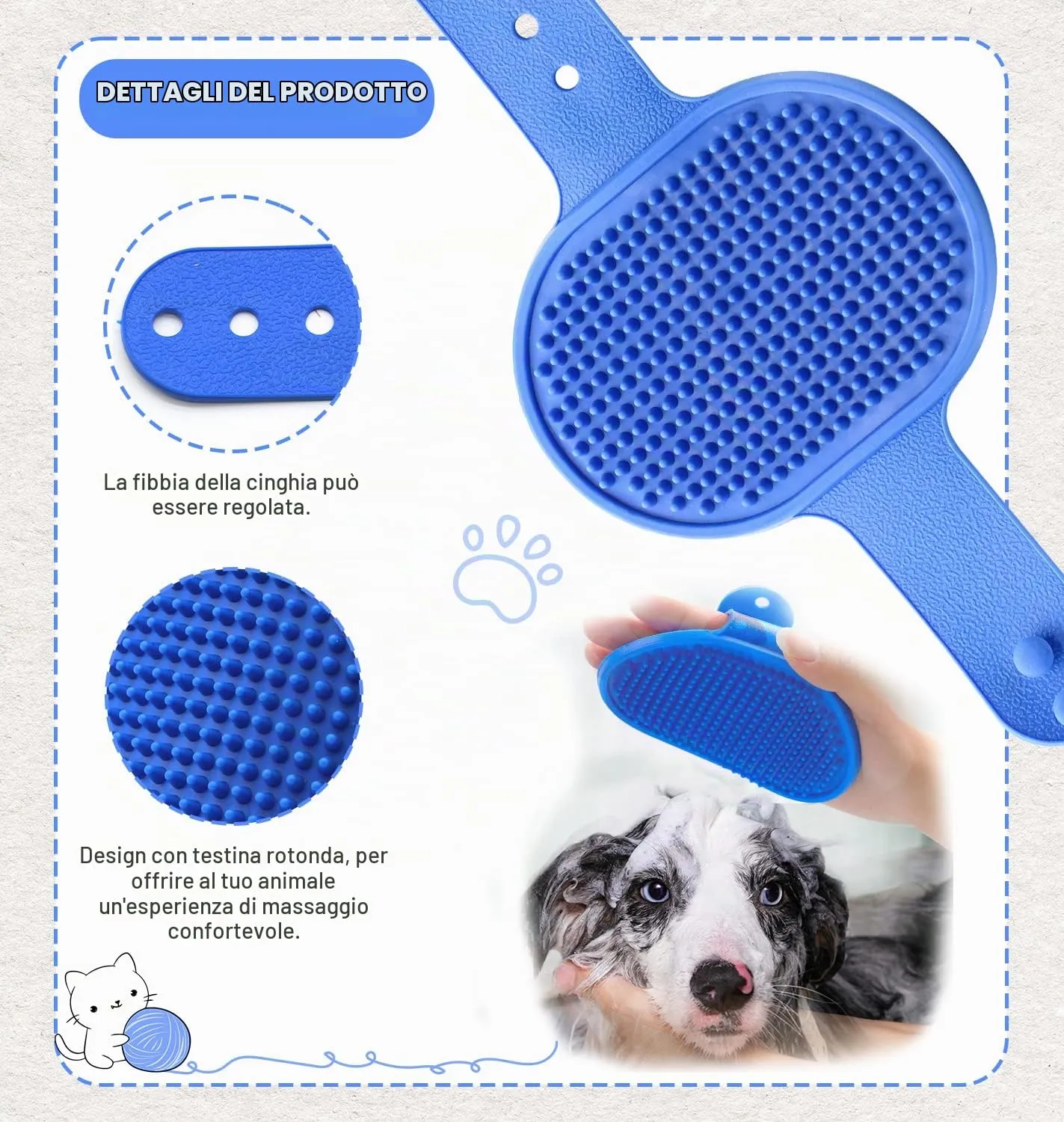 Kit per la toelettatura di conigli, con spazzola per coniglio, guanto da bagno e massaggio, pettine per spargimento di animali, tagliaunghie, tagliaunghie, set da 6 pezzi, per coniglietti, gattini, - immagine 7
