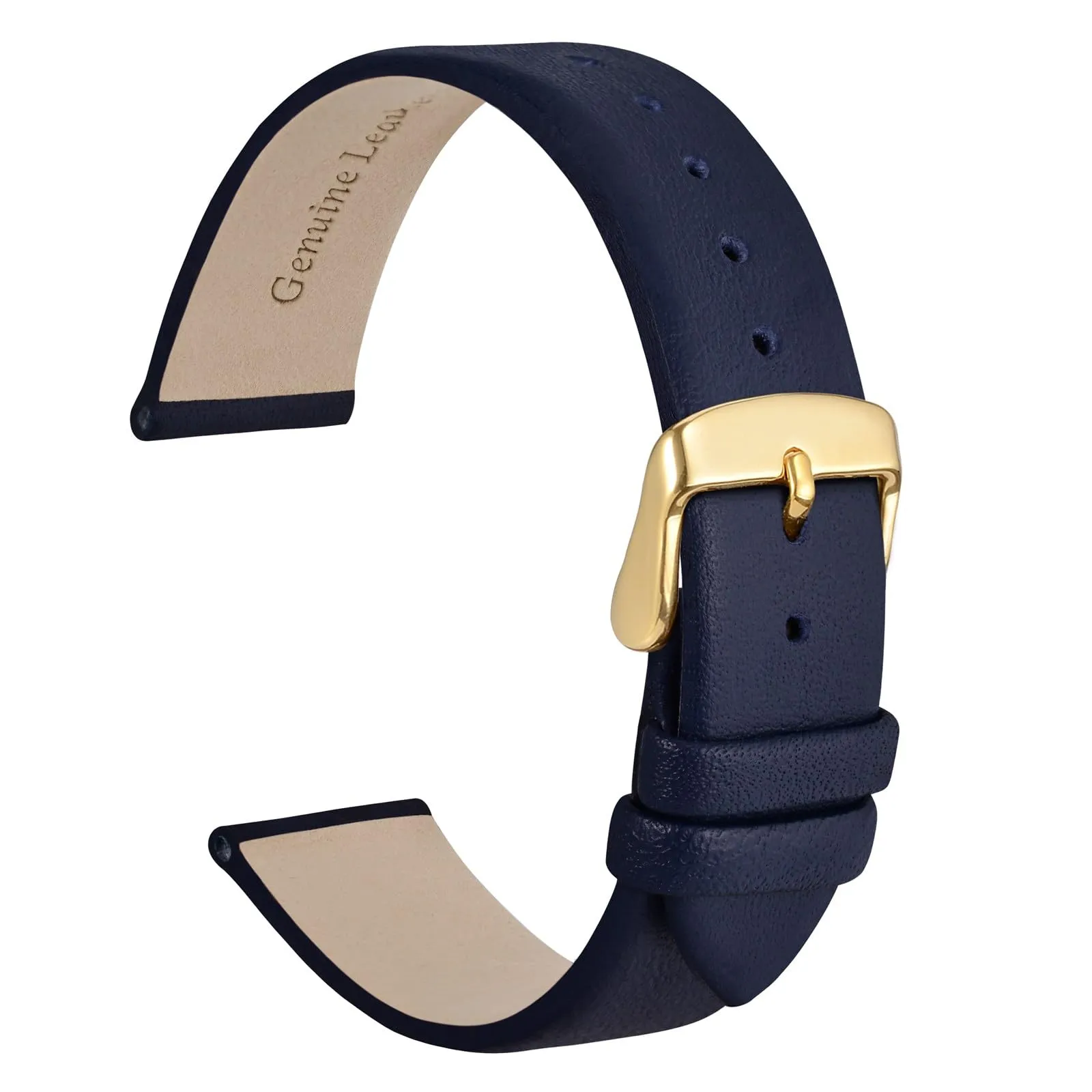 WOCCI 22mm Elegante Cinturino per Orologio con Fibbia Oro (Blu Scuro) - immagine 1