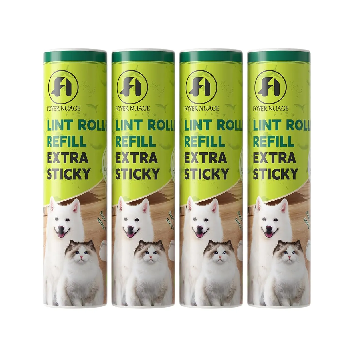 Foyer Nuage ricarico extra appiccicose, 4 pezzi, 240 fogli, per un totale di 240 fogli. Ricariche per pelucchi per peli di animali domestici. Resistenti per la pulizia del - immagine 1