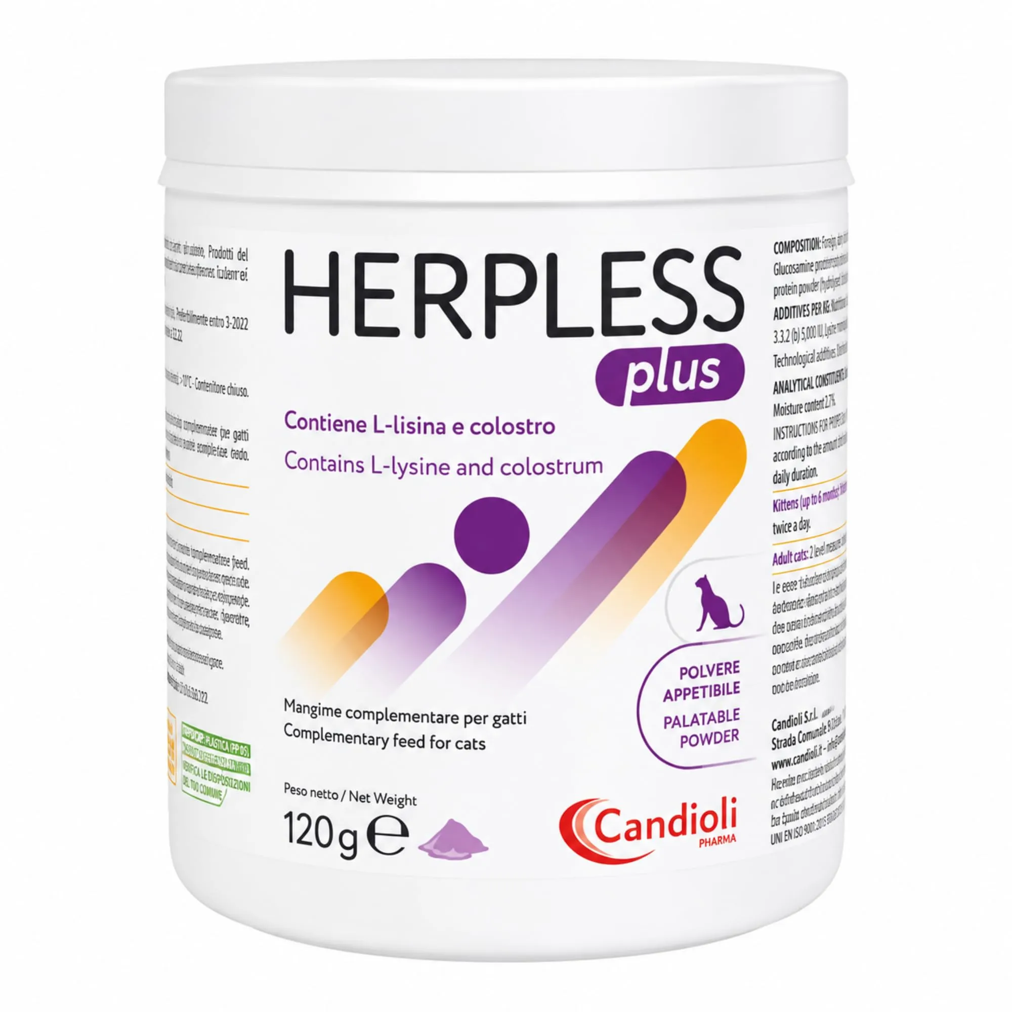 Centrovete Herpless Plus Polvere Appetibile 120 Gr. Mangime complementare per Gatti - immagine 1