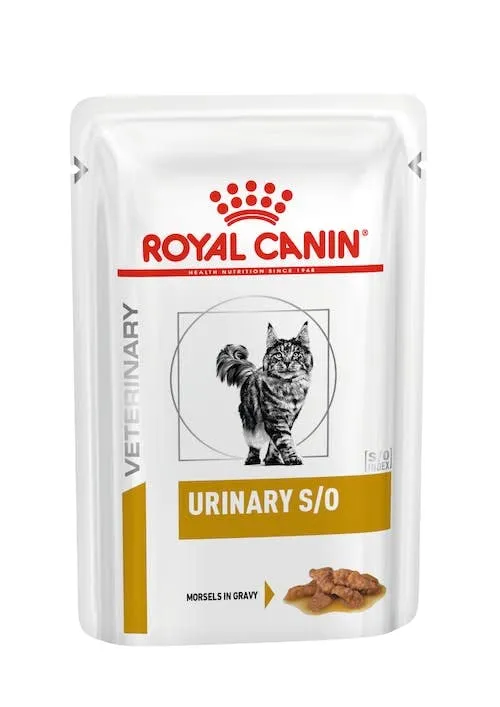 Royal Canin Veterinary Urinary S/O | Confezione Doppia | 2 x 12 x 85 g | Alimento dietetico completo per gatti | Per la dissoluzione dei calcoli di struvite | Basso indice RSS | Bocconcini in salsa - immagine 4