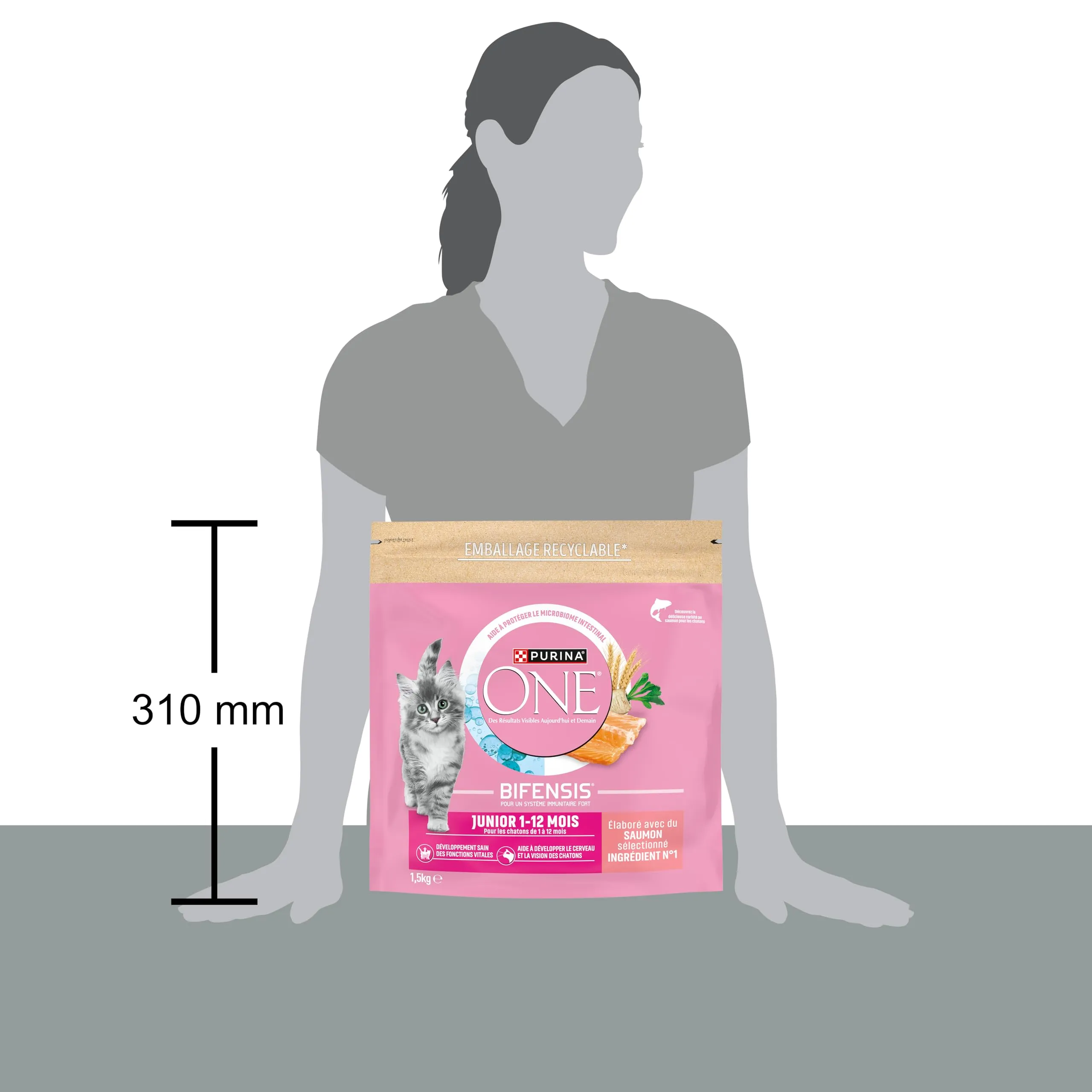 PURINA ONE Gatto Junior Da 1 A 12 Mesi, Sviluppato con Salmone selezionato 1,5 kg - Crocchette per Gattini - immagine 2