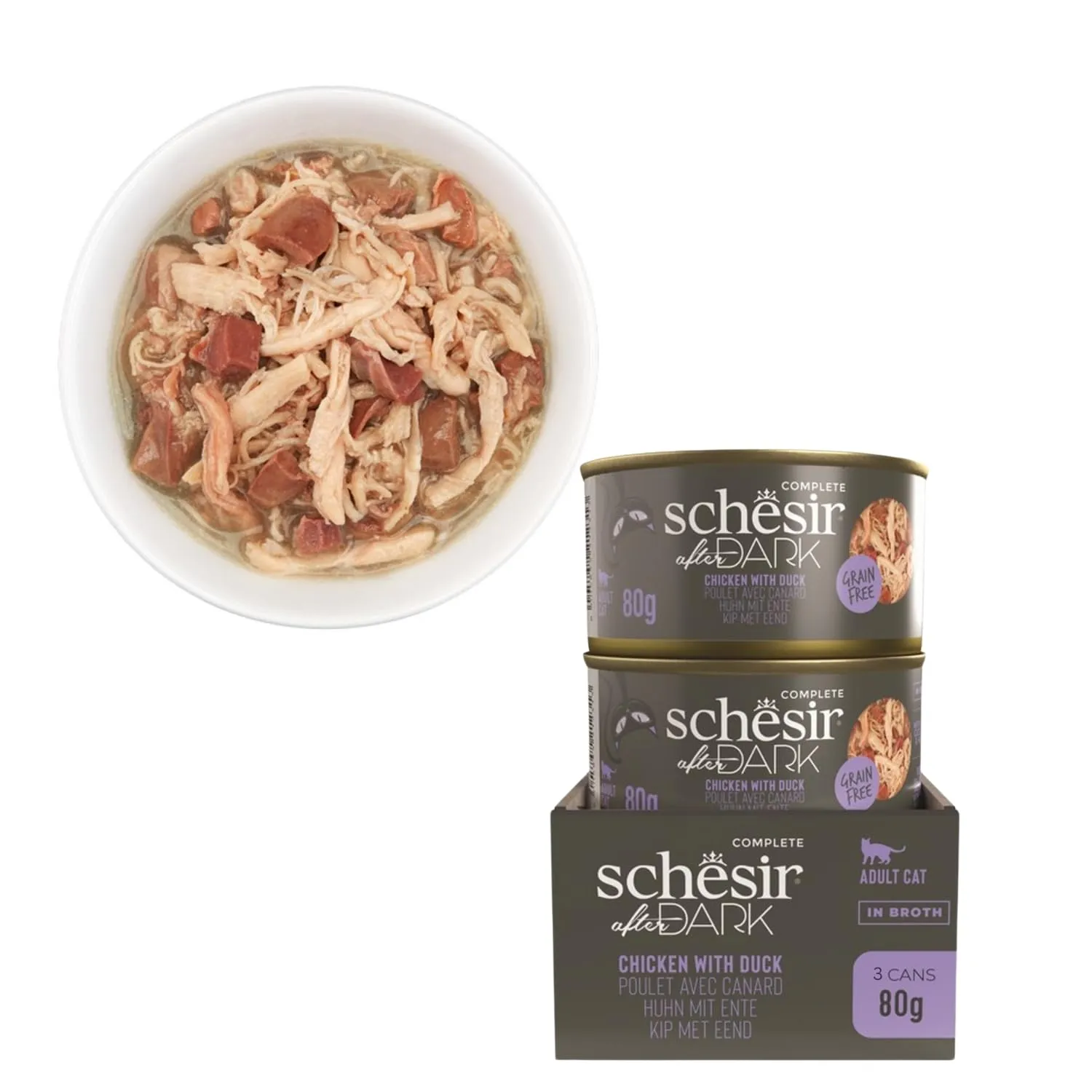 Schesir After Dark, Multigusto in Mousse, Alimento Umido Completo per Gatti, in Lattina, Grain Free, Alto Contenuto di Proteine, Fonte di Idratazione, 12 x 80 g - immagine 6