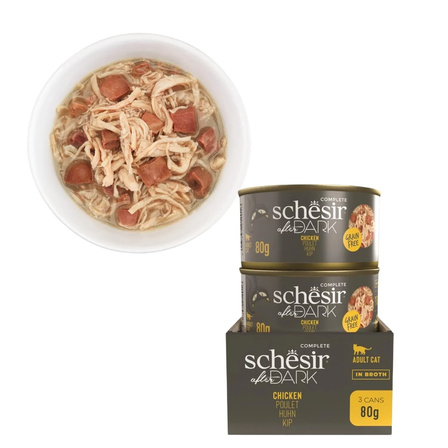 Schesir After Dark, Multigusto in Mousse, Alimento Umido Completo per Gatti, in Lattina, Grain Free, Alto Contenuto di Proteine, Fonte di Idratazione, 12 x 80 g - immagine 7