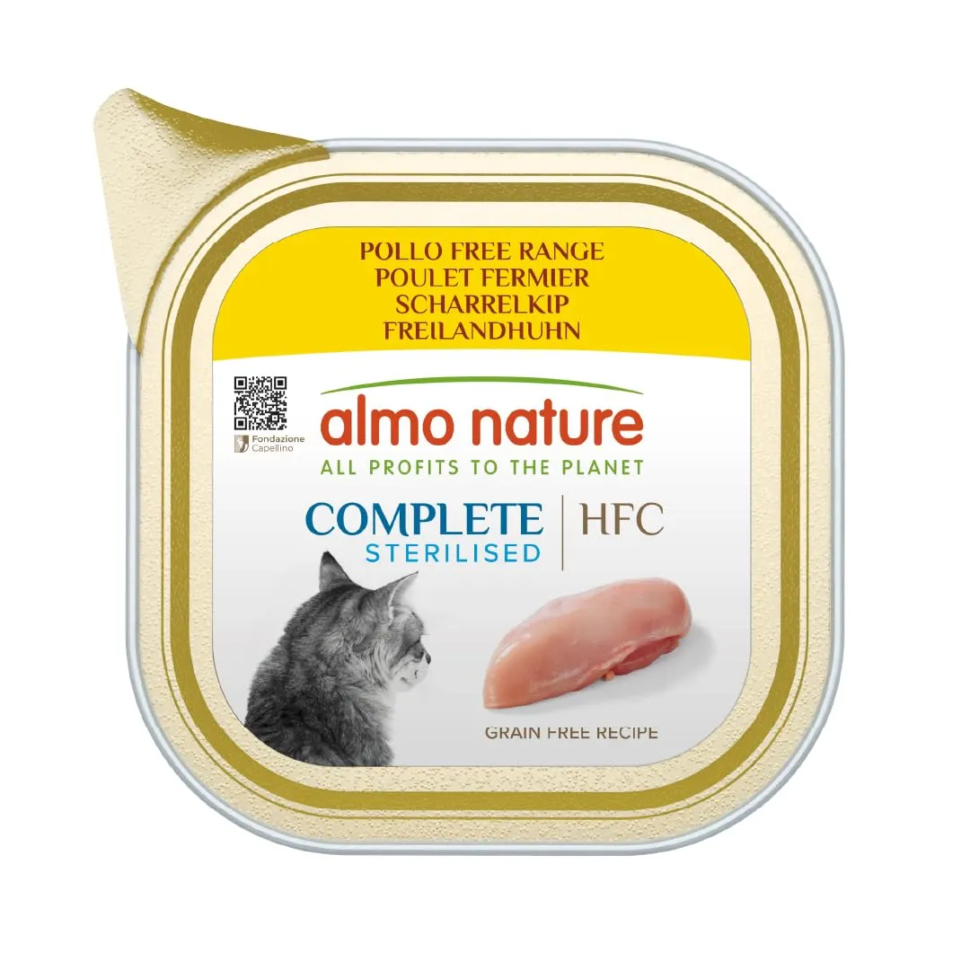 Almo Nature HFC Complete Sterilised, Alimento Umido per Gatti Adulti - Pollo Free Range - 85g, Confezione da 17 - immagine 1