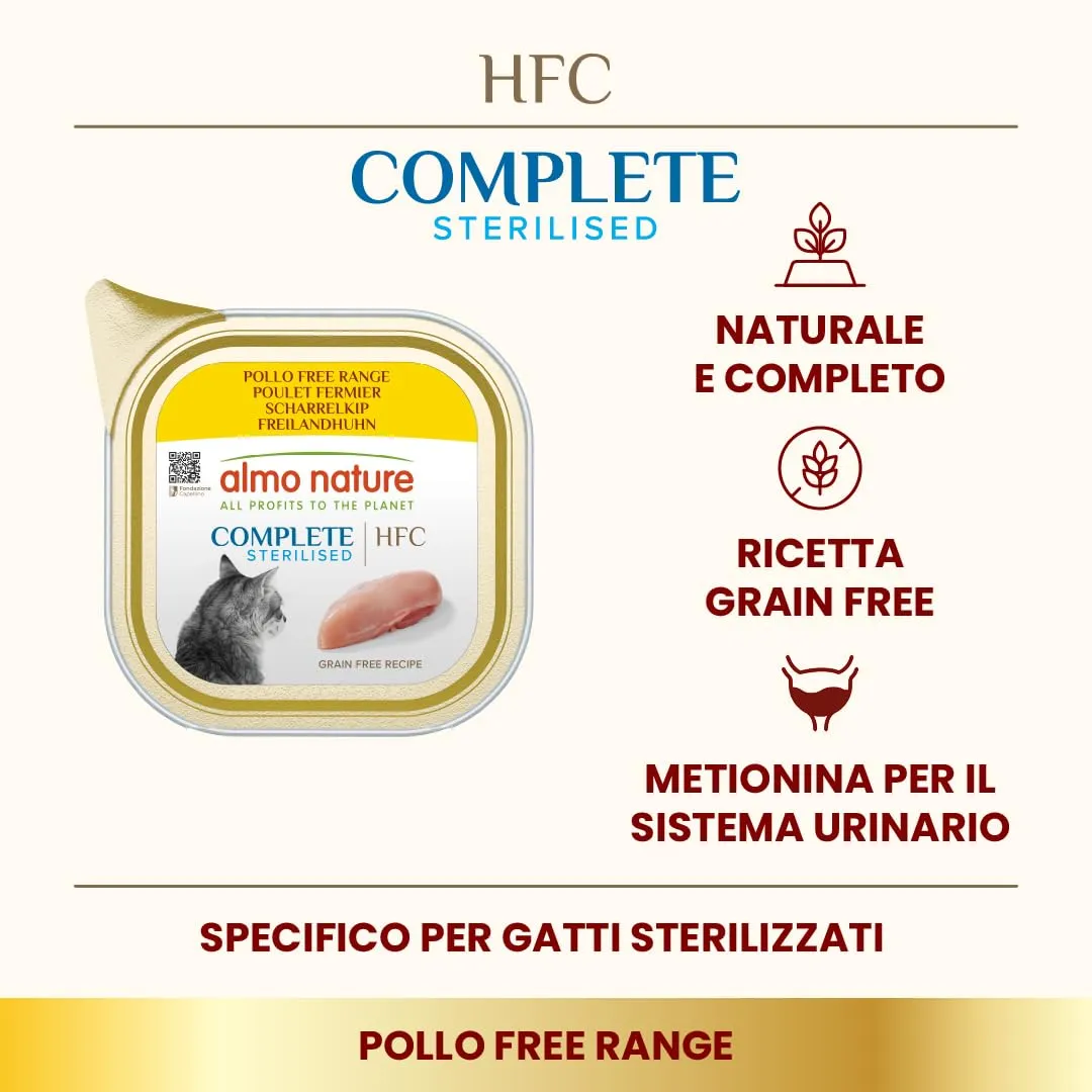 Almo Nature HFC Complete Sterilised, Alimento Umido per Gatti Adulti - Pollo Free Range - 85g, Confezione da 17 - immagine 2