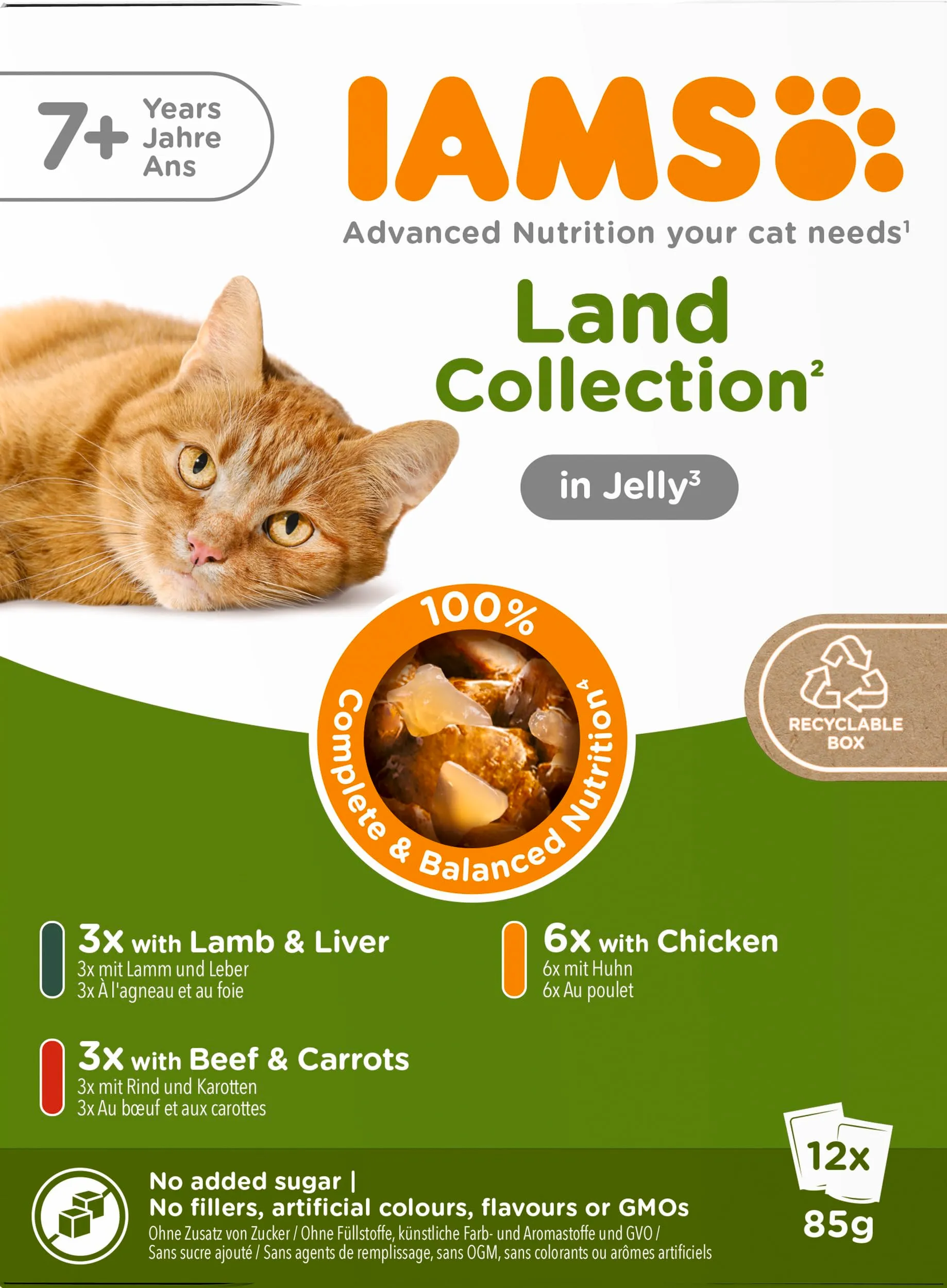 IAMS Senior Land Collection - Cibo umido per gatti in gelatina, 12 x 85 g - immagine 9