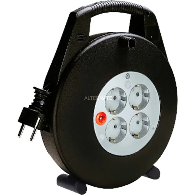 Vario Line Nero, Grigio 4 presa(e) AC 5 m, Tamburo per cavi - immagine 1