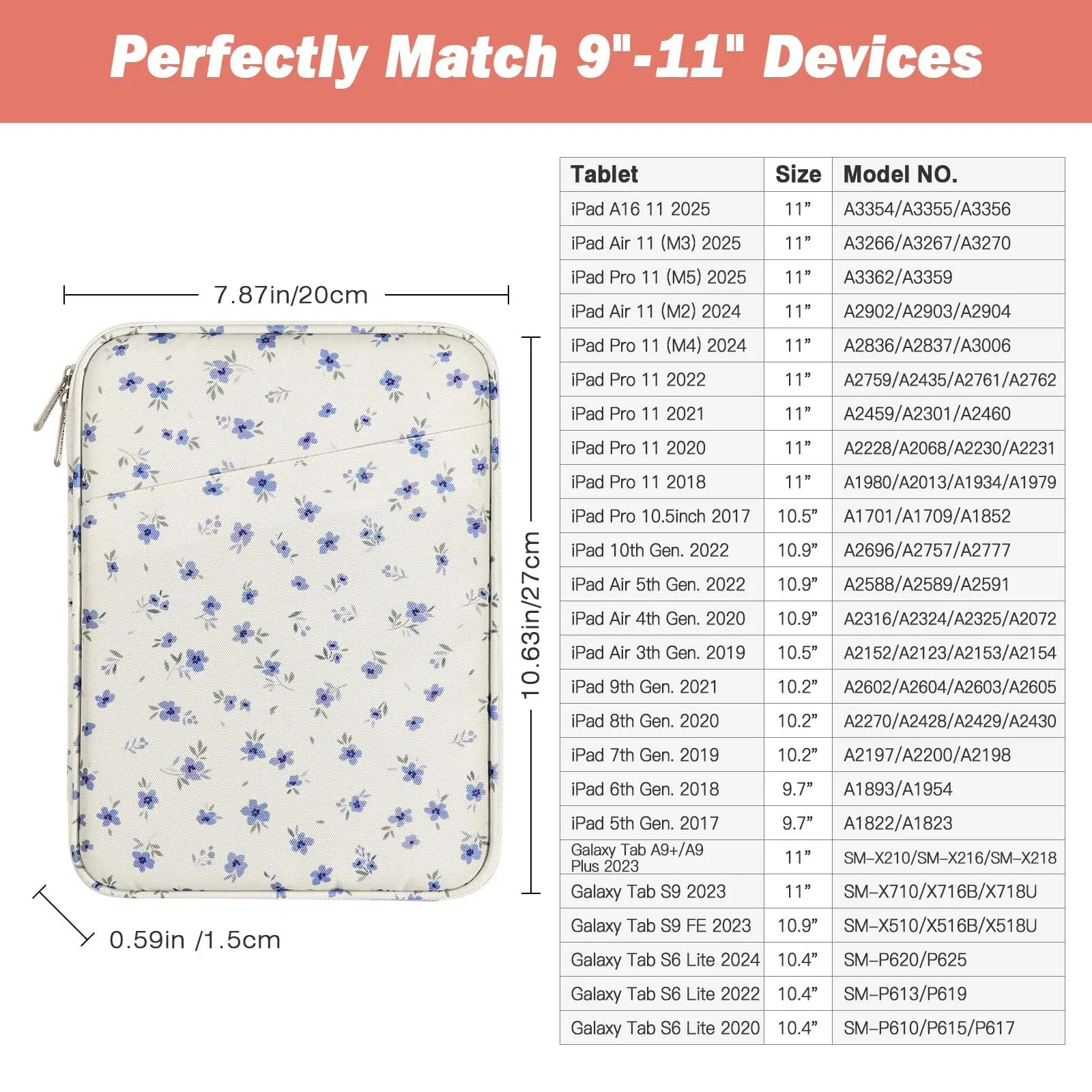 MoKo Borsa Sleeve per Tablet 9-11 Pollici, Imbottita - immagine 2