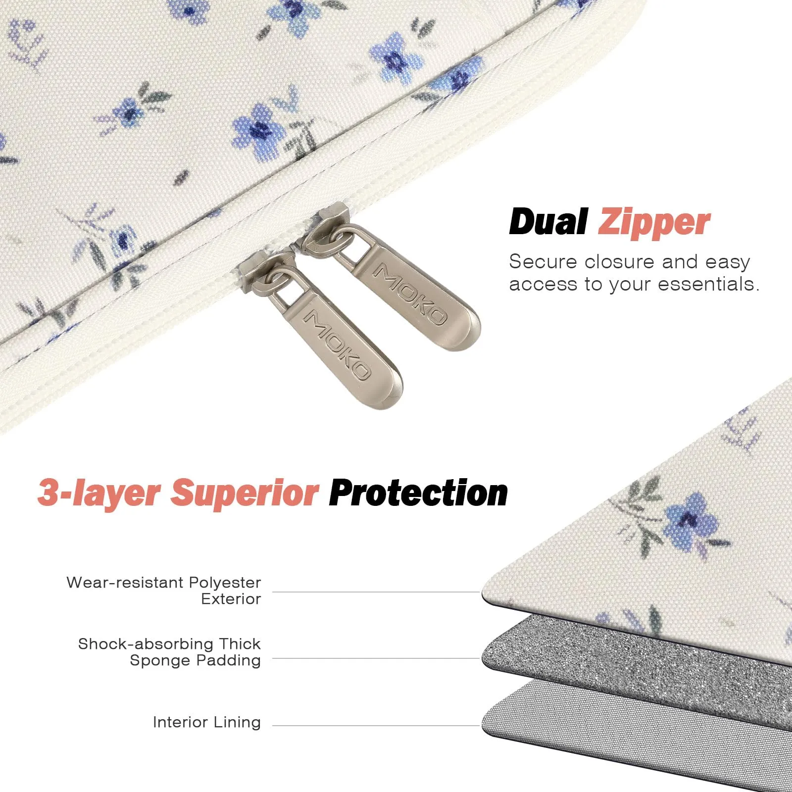 MoKo Borsa Sleeve per Tablet 9-11 Pollici, Imbottita - immagine 5