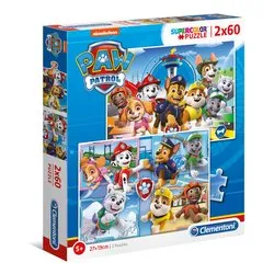 Puzzle 2x60 pz Super Color 4a+ (27x19cm) PAW PATROL 21617 - immagine 1