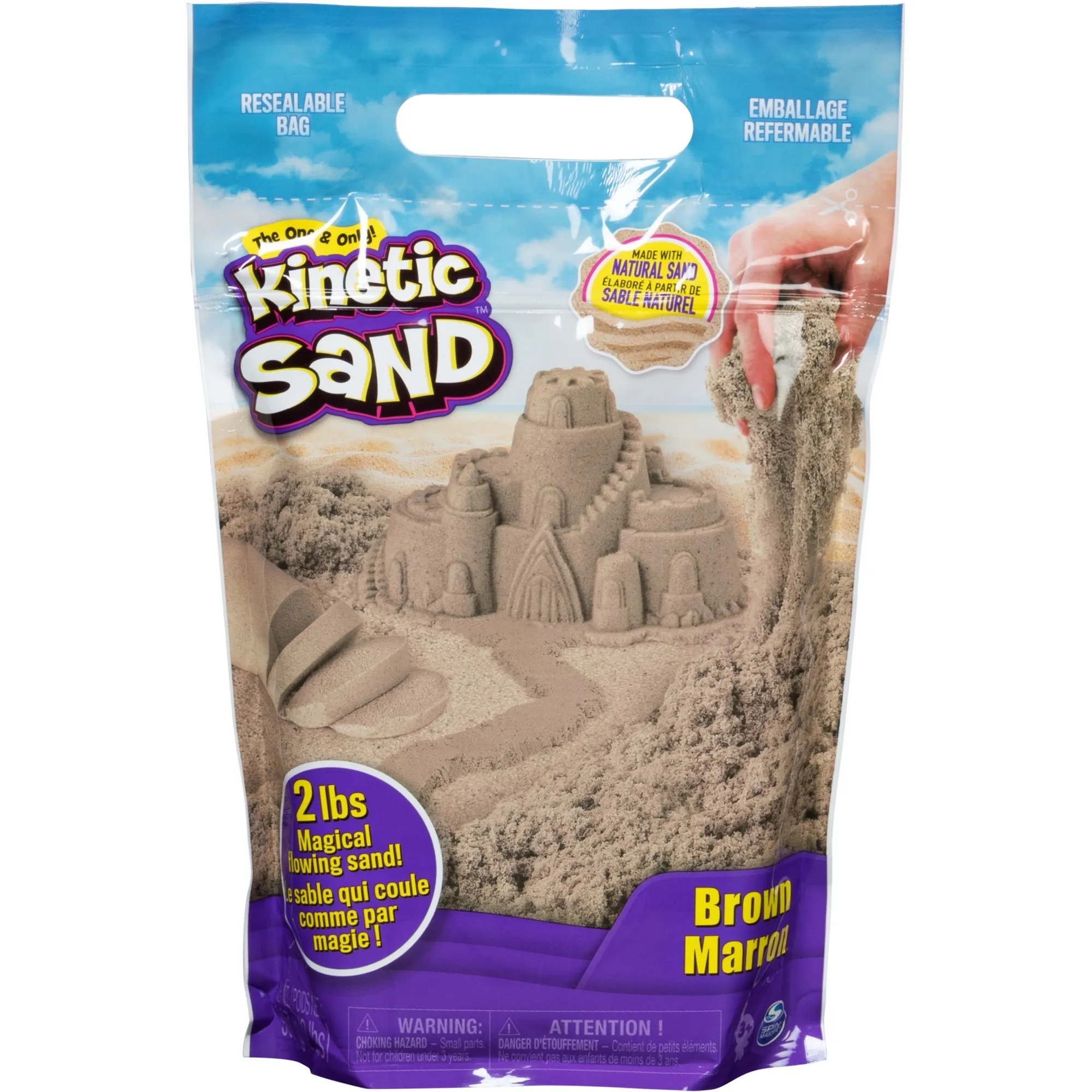 Kinetic Sand, l''originale sabbia modellabile per un gioco sensoriale, marrone, 907 g, Gioco di sabbia - immagine 1