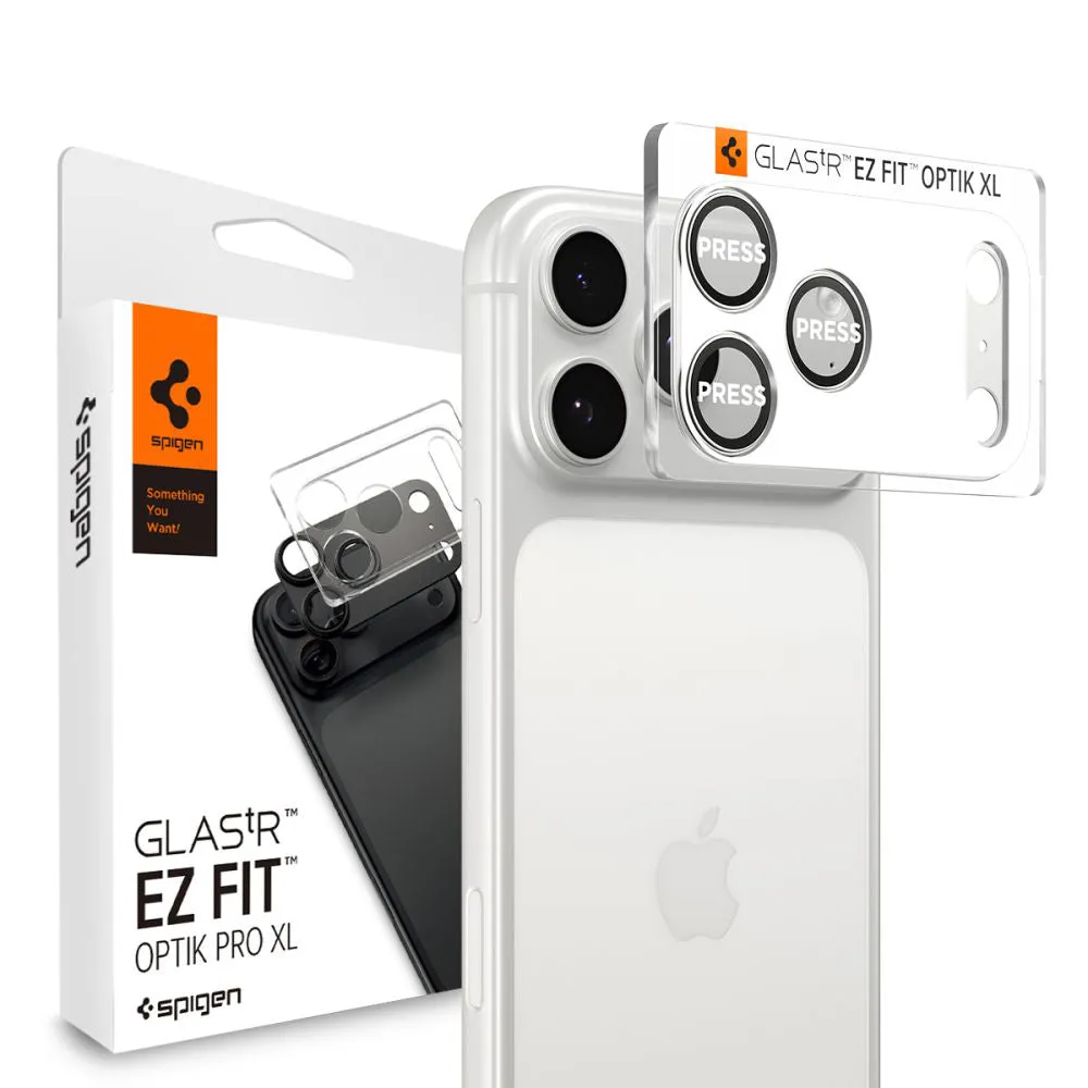 Pellicola Protettiva Posteriore Spigen GlastR EZ FIT Optik Pro XL per Apple iPhone 17 Pro, Vetro Temperato, Argento AGL10647 - immagine 1