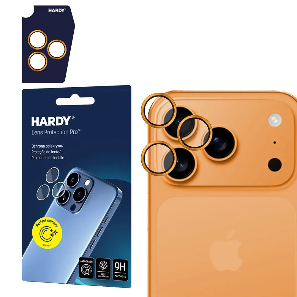 Pellicola Protettiva Posteriore Camera 3MK Hardy Protection Pro per Apple iPhone 17 Pro Max / 17 Pro, Vetro Temperato, Arancione - immagine 1