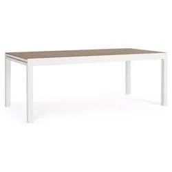 Tavolo da esterno polistirene ELIAS Allungabile Teak e Bianco (200-300x95x74cm) 0662970 - immagine 1