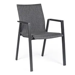 Sedia con braccioli alluminio, tessuto ODEON Antracite 0663038 - immagine 1