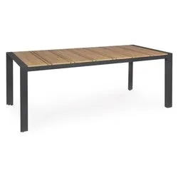 Tavolo da esterno polistirene ELIAS Fisso Teak e Antracite (198x100x74cm) 0662174 - immagine 1