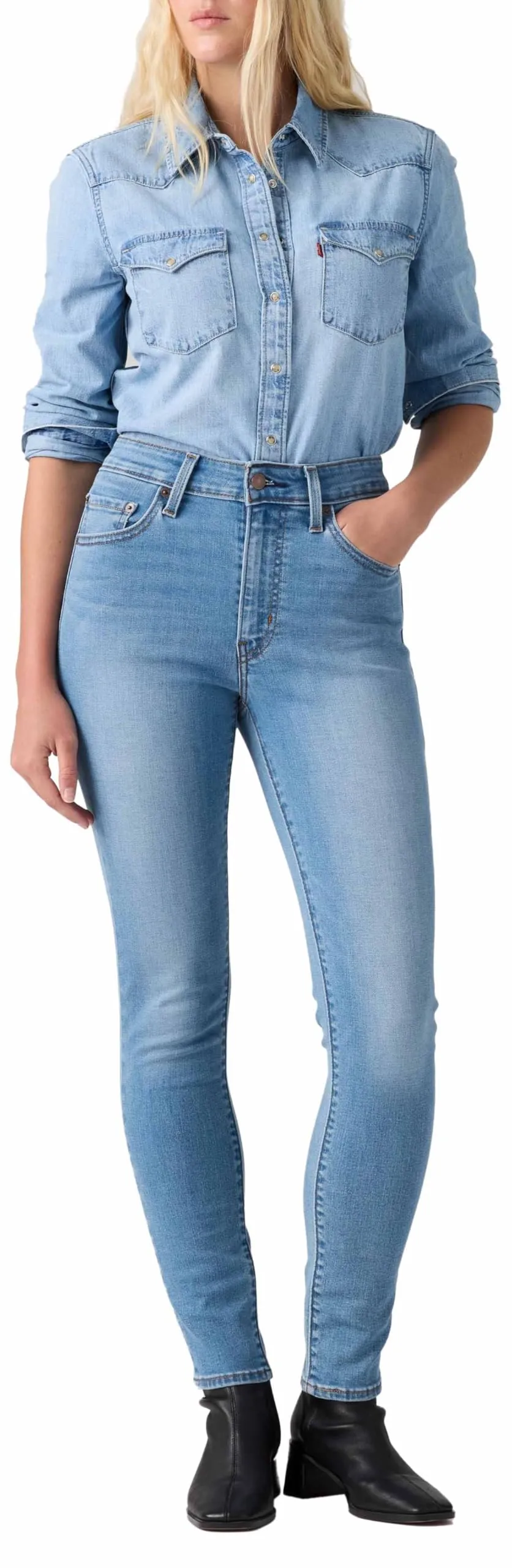 721 Skinny True Blue Mid a Vita Alta - immagine 5