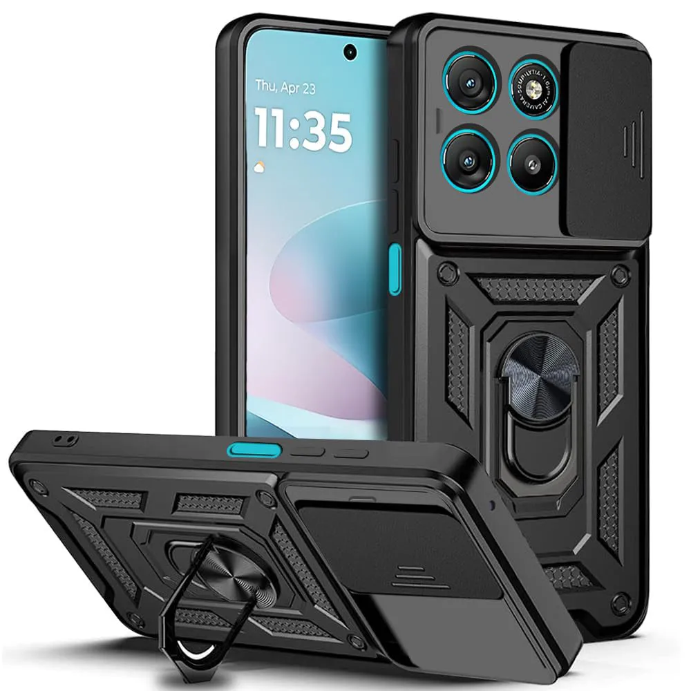 Custodia per Motorola Moto G67 Power / G57 Power, Techsuit, CamShield, Nera - immagine 1
