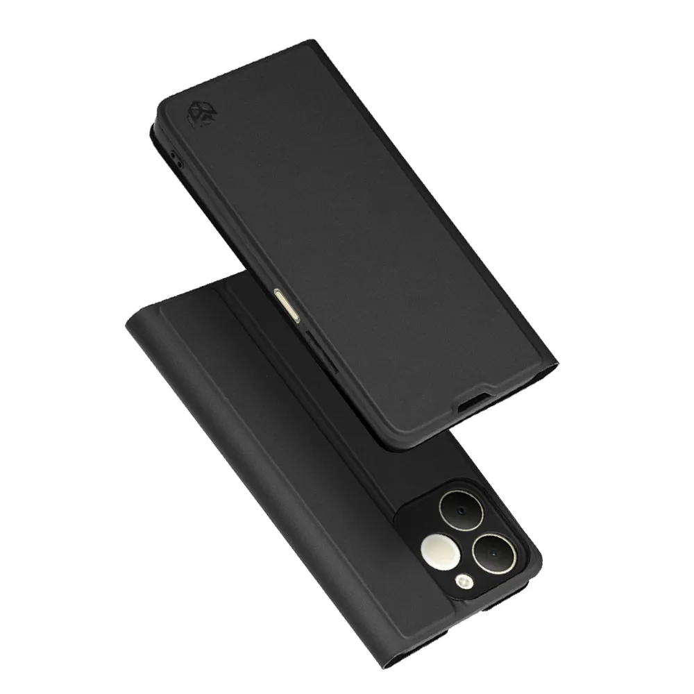Custodia per Realme Note 70T, Techsuit, Magskin Book, Nera - immagine 1