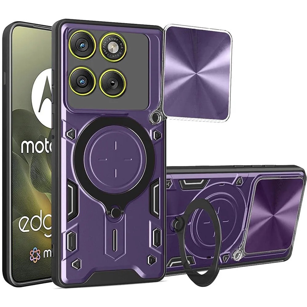 Custodia per Motorola Edge 70, Techsuit, CamGuard Pro, Viola - immagine 1